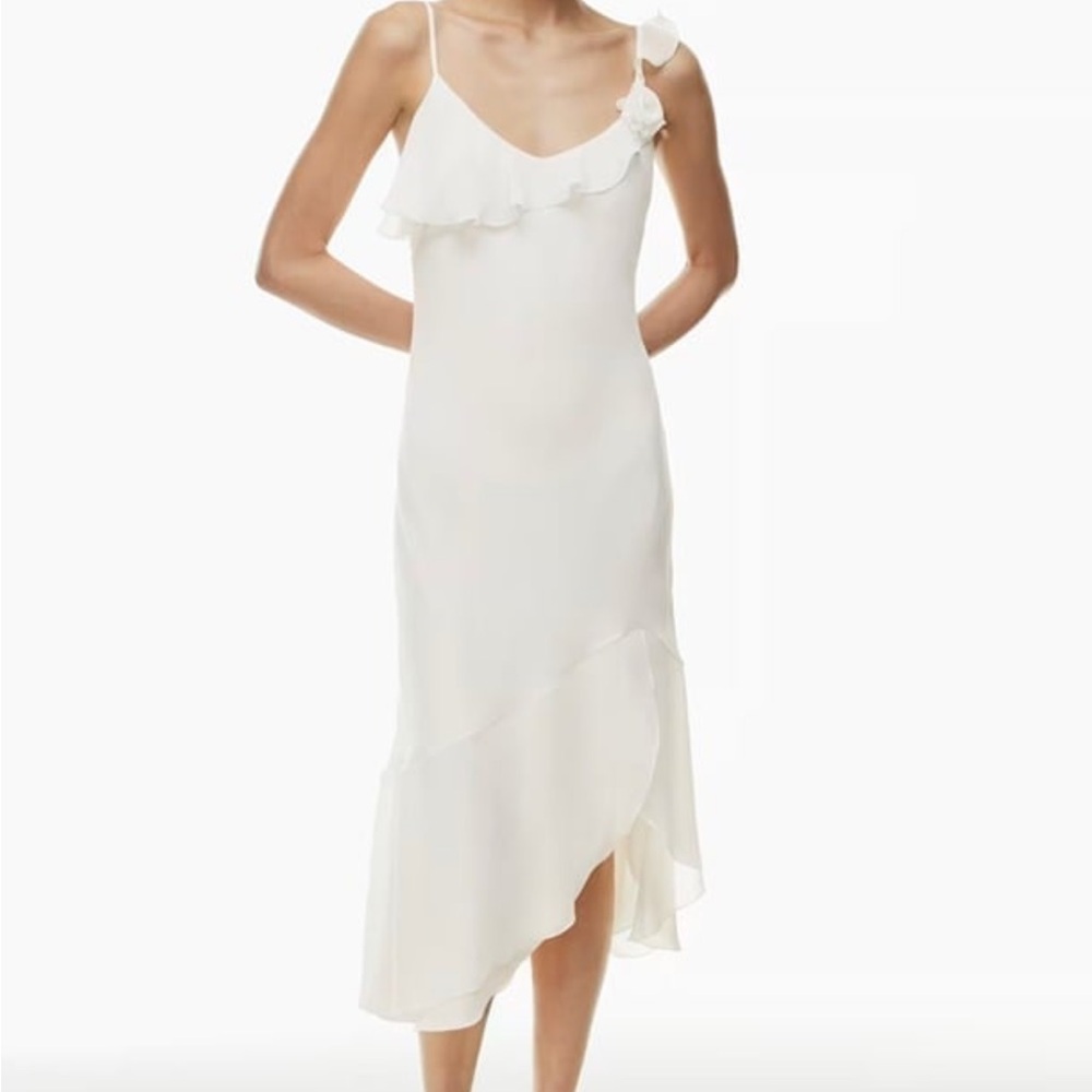 Aritzia Wilfred Engage Dress With White Ruffle